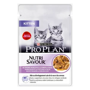 PURINA PRO PLAN Gato Kitten Pavo en Salsa 26X85GR