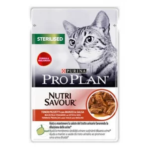 PURINA PRO PLAN Gato STERILISED Buey en Salsa 26X85GR