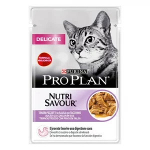 PURINA PRO PLAN Gato DELICATE Pavo en Salsa 26X85GR