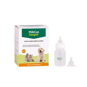MILKCAN LECHE EN POLVO PARA PERRO/GATO400G+BIBERON STANGEST