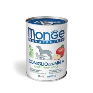 Monge Paté monoproteico de Conejo y Manzana para perro 24X400GR