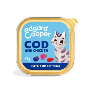 Edgard & Cooper Tarrina Kitten Bacalao y Pollo 16x85gr