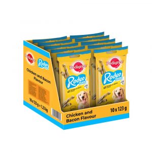 PEDIGREE RODEO DUOS BACON Y POLLO 7 TIRAS 10X123GR