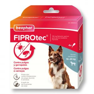 Beaphar FIPROtec Pipeta Antiparasitaria Perro Mediano (10-20kg) - 4 Pipeta