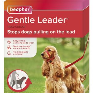 Beaphar Gentle Leader Correa Adiestramiento Rojo Perro Mediano