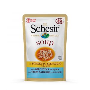 Schesir Gato Sopa de Atún Salvaje y Calamar (20x85gr)