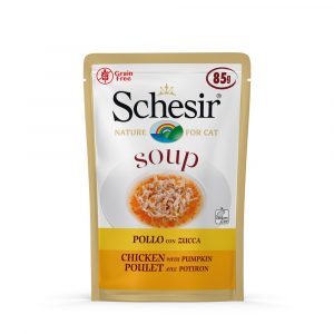 Schesir Gato Sopa de Pollo y Calabaza (20x85gr)