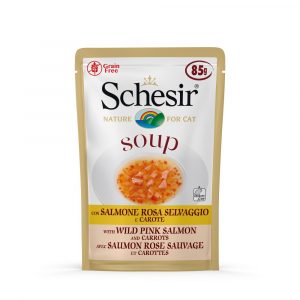 Schesir Gato Sopa de Salmón Rosa y Zanahoria (20x85gr)