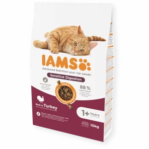 IAMS GATO ADULTO SENSITIVE DIGESTION PAVO 10kg