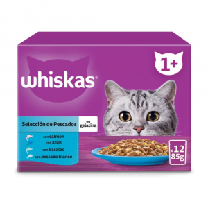 Whiskas Selección Pescado en Gelatina (4 x 12 x 85 g)