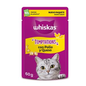 Whiskas TEMPTATIONS Pollo y Queso (6 x 60 g)