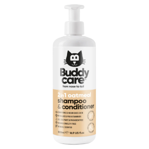 BuddyCare Gato CHAMPÚ/ACONDICIONADOR 2 en 1 Avena 500 ml