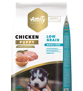 AMITY SUPER PREMIUM LOW GRAIN PUPPY POLLO 14KG