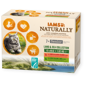IAMS NATURALLY GATO SENIOR LAND Y SEA EN SALSA 12X85GR