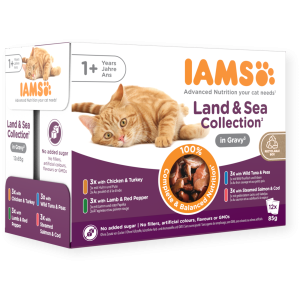 IAMS GATO ADULTO LAND Y SEA EN SALSA 12X85GR