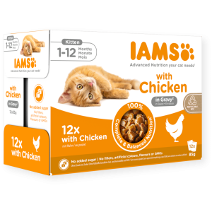 IAMS GATO KITTEN EN SALSA MULTIBOX 12X85GR