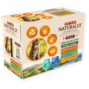 IAMS NATURALLY GATO ADULTO LAND Y SEA EN SALSA 12X85GR